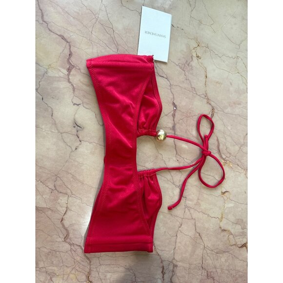 Shani Shemer Nika Bikini Top in Scarlet Red Large New Womens Swimsuit - Picture 7 of 12